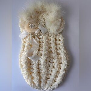 Enchanted Shimmer Crocheted Baby Cocoon for Photography, Size 0-3 months